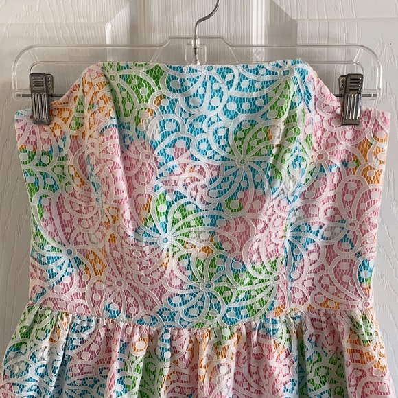 Lilly Pulitzer Strapless Dress in Pink, Blue, Green, and Yellow - Picture 2 of 12